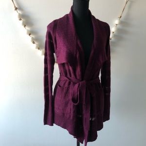 Daisy Fuentes Knit Cardigan with Belted Waist Women's M